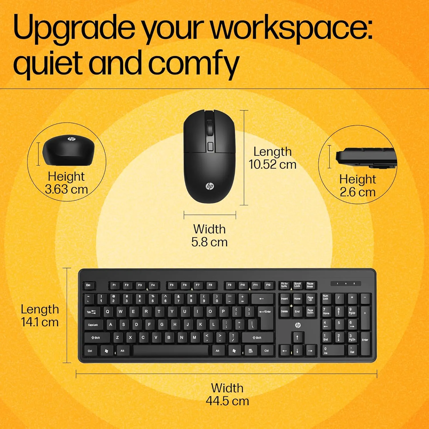 HP Wireless Keyboard Mouse Combo KM200 view 2